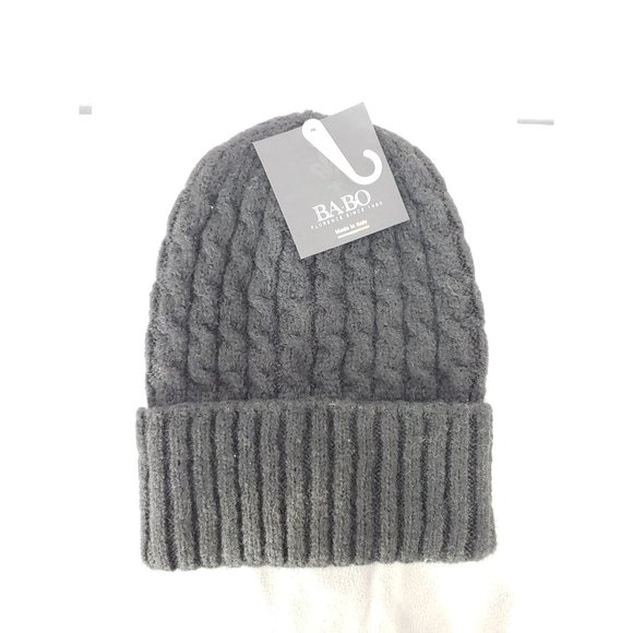 Creazioni‎ Ba-Bo Florence Made In Italy Black Pull-on Knit Hat Beanie New - Picture 5 of 6